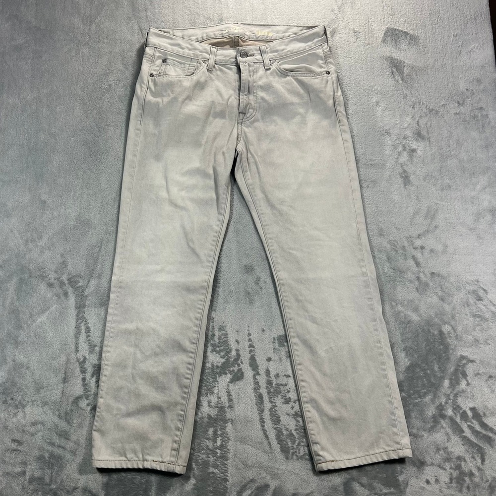 7 For All Mankind Slimmy Mens Jeans 32x26 Gray 100% Cotton Slim Fit Denim